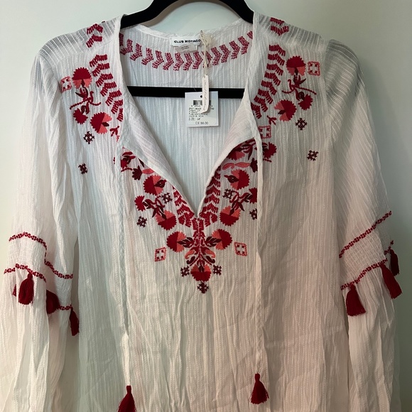 Club Monaco Embroidered Peasant Blouse NWT - Picture 1 of 4